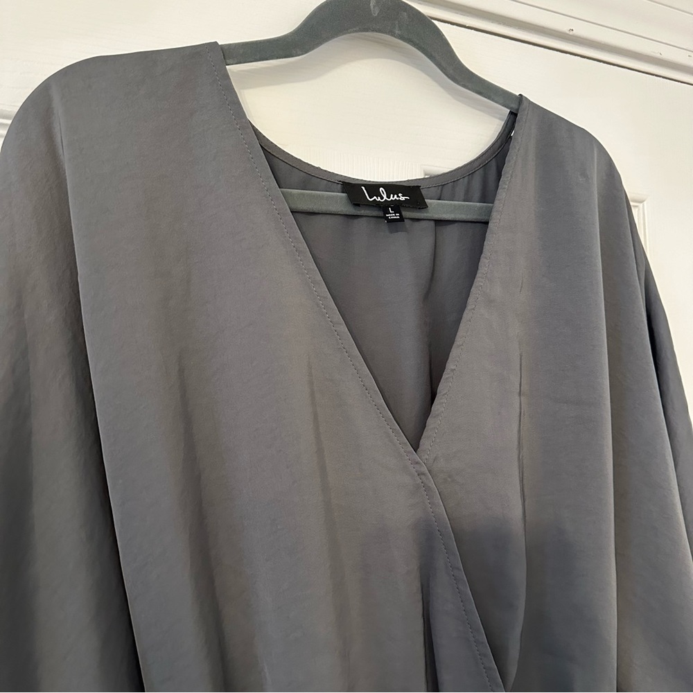 Lulu’s satin olive green romper